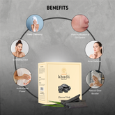 Vagad’s Khadi Activated Charcoal Milky Soap – Deep Detox Cleansing Bar with Charcoal & Milk | Removes Impurities, Excess Oil & Pollutants | Hydrating & Nourishing Formula | Paraben-Free | For All Skin Types - 100gm (Pack of 3)